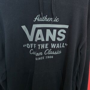 Vans Black Hoodie with Gray Logo